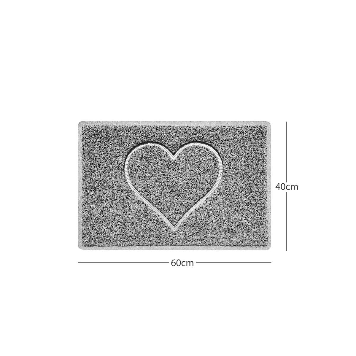 "Heart" Embossed Loofah Textured Spaghetti Door Mat