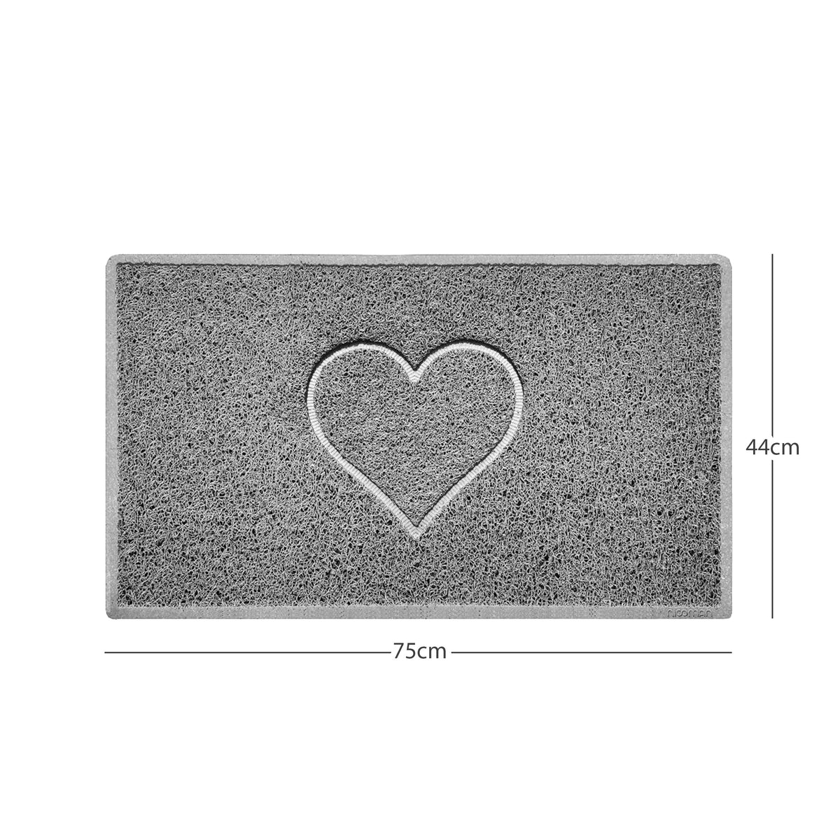 "Heart" Embossed Loofah Textured Spaghetti Door Mat