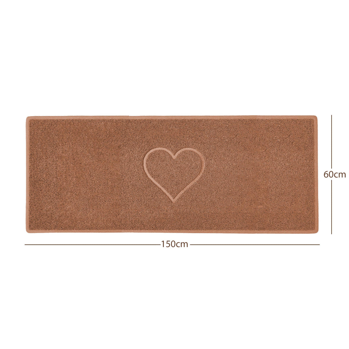 "Heart" Embossed Loofah Textured Spaghetti Door Mat