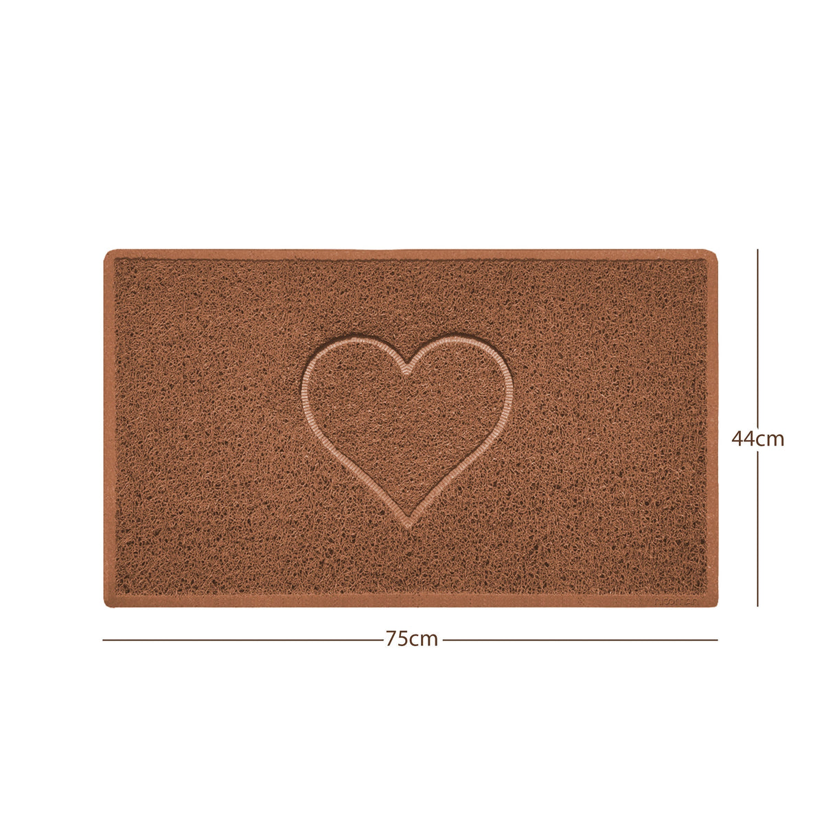 "Heart" Embossed Loofah Textured Spaghetti Door Mat