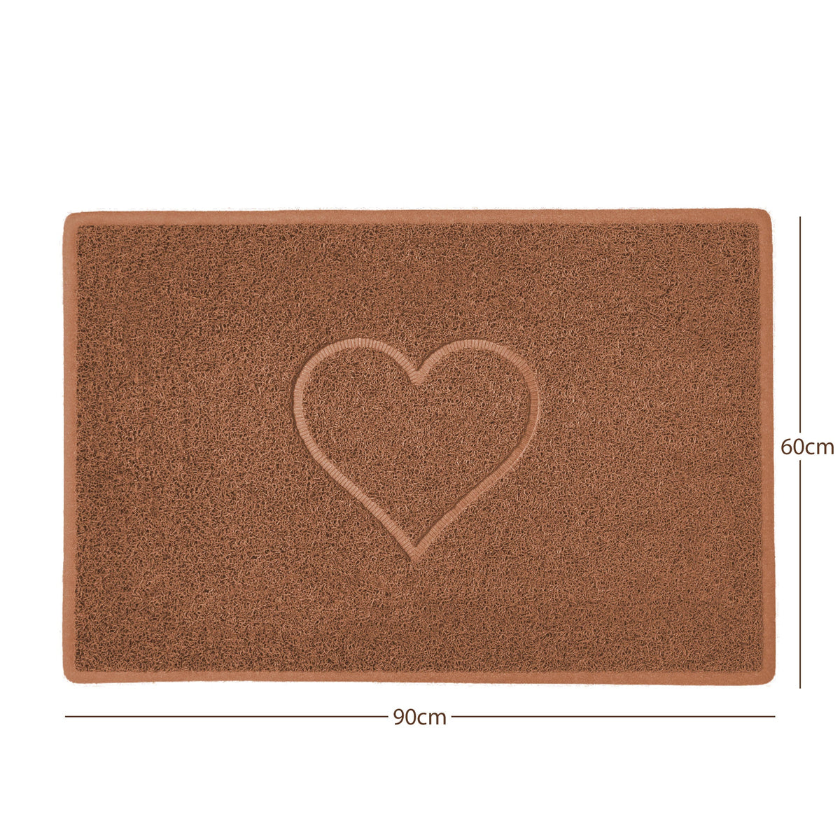 "Heart" Embossed Loofah Textured Spaghetti Door Mat