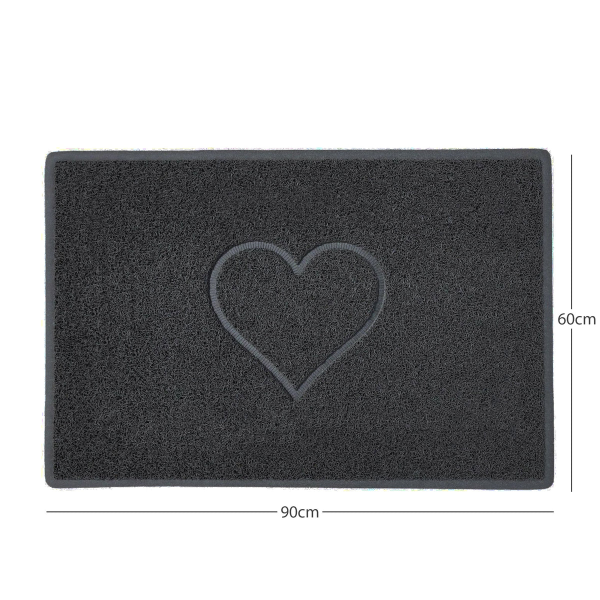 "Heart" Embossed Loofah Textured Spaghetti Door Mat