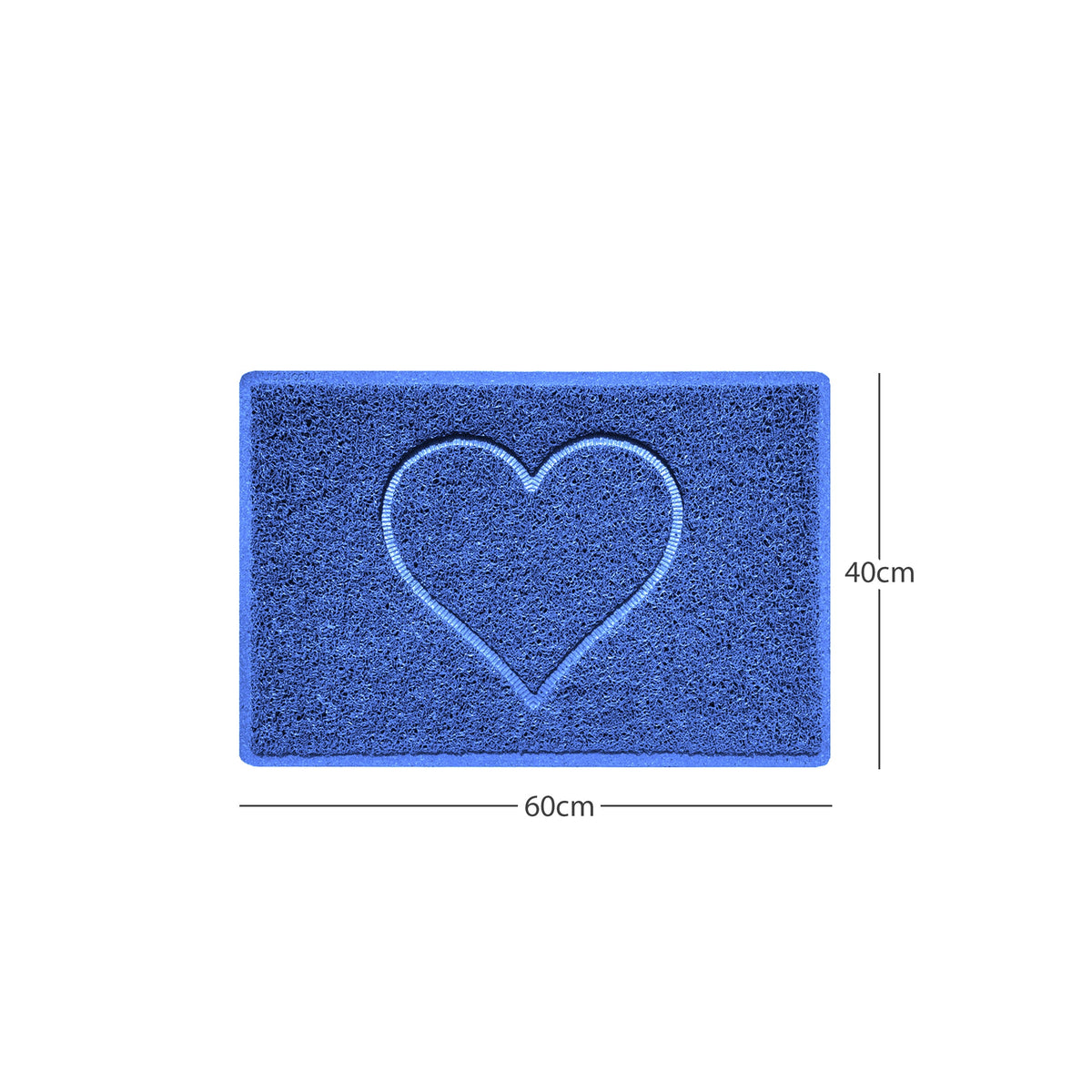 "Heart" Embossed Loofah Textured Spaghetti Door Mat