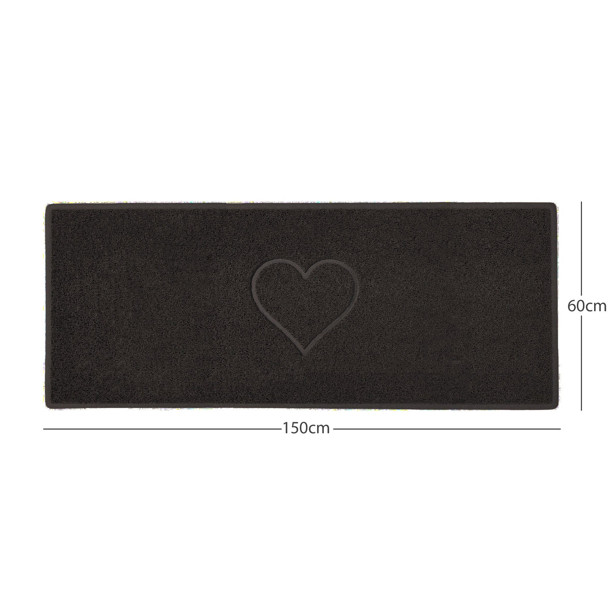 "Heart" Embossed Loofah Textured Spaghetti Door Mat