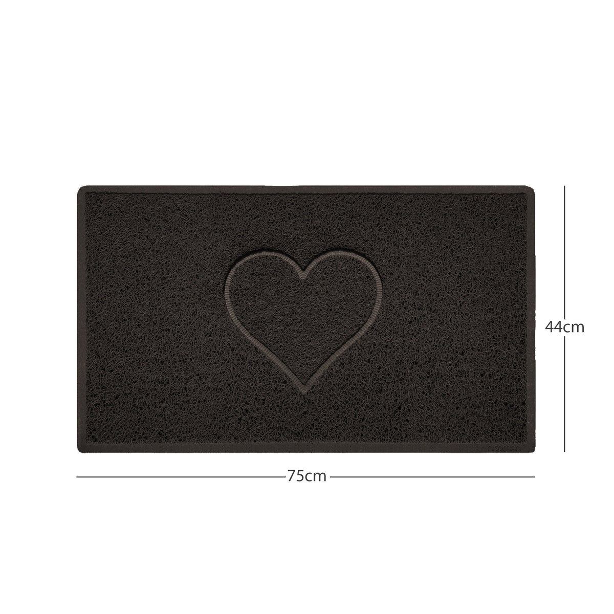 "Heart" Embossed Loofah Textured Spaghetti Door Mat