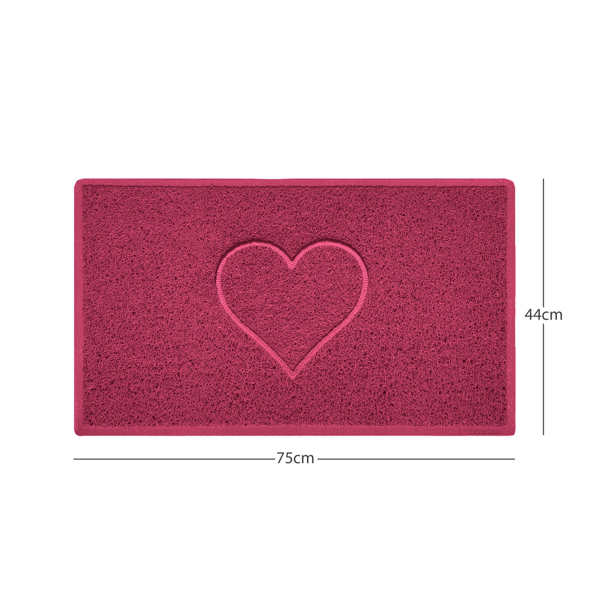 "Heart" Embossed Loofah Textured Spaghetti Door Mat