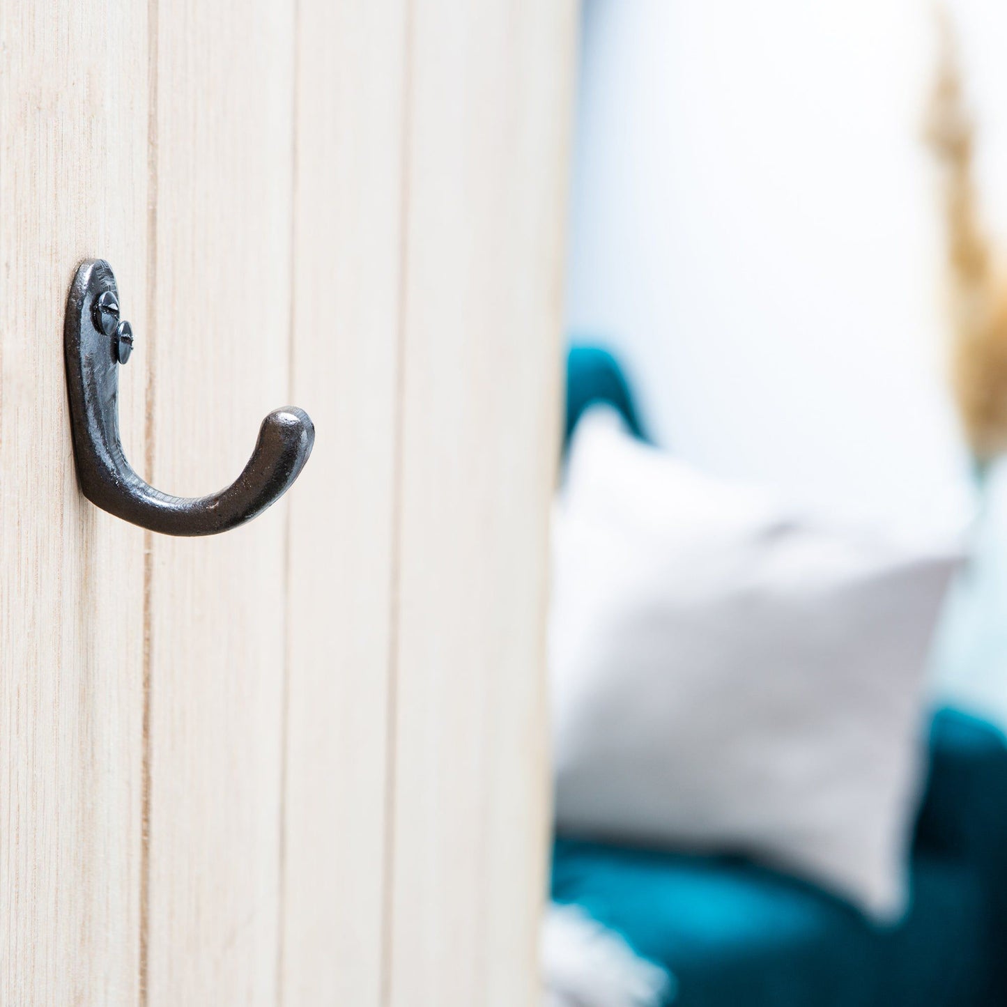 20mm x 45mm Black Single Robe Hook