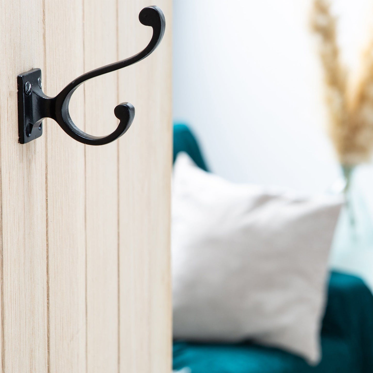35mm x 80mm Black Square Back Hat & Coat Hook