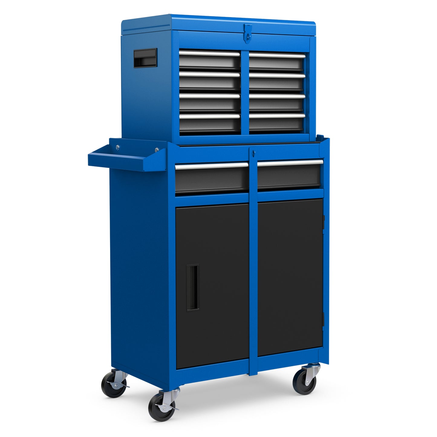 High Capacity Tool Storage Cabinet with Lockable Wheels-Black