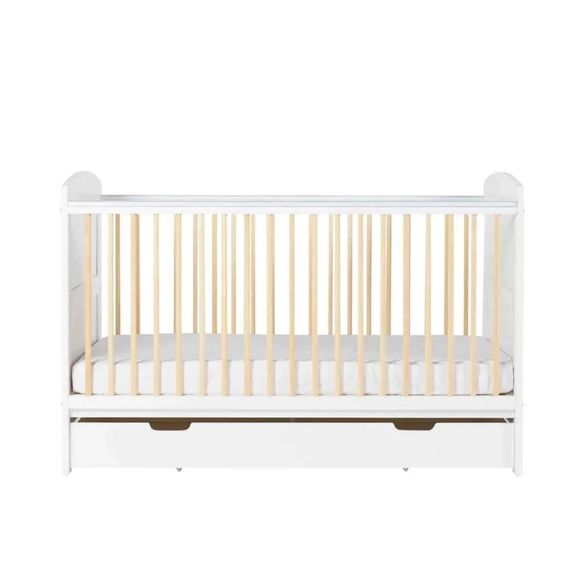 Ickle Bubba Coleby Scandi Cot Bed with Under Drawer Scandi White - Without Mattress
