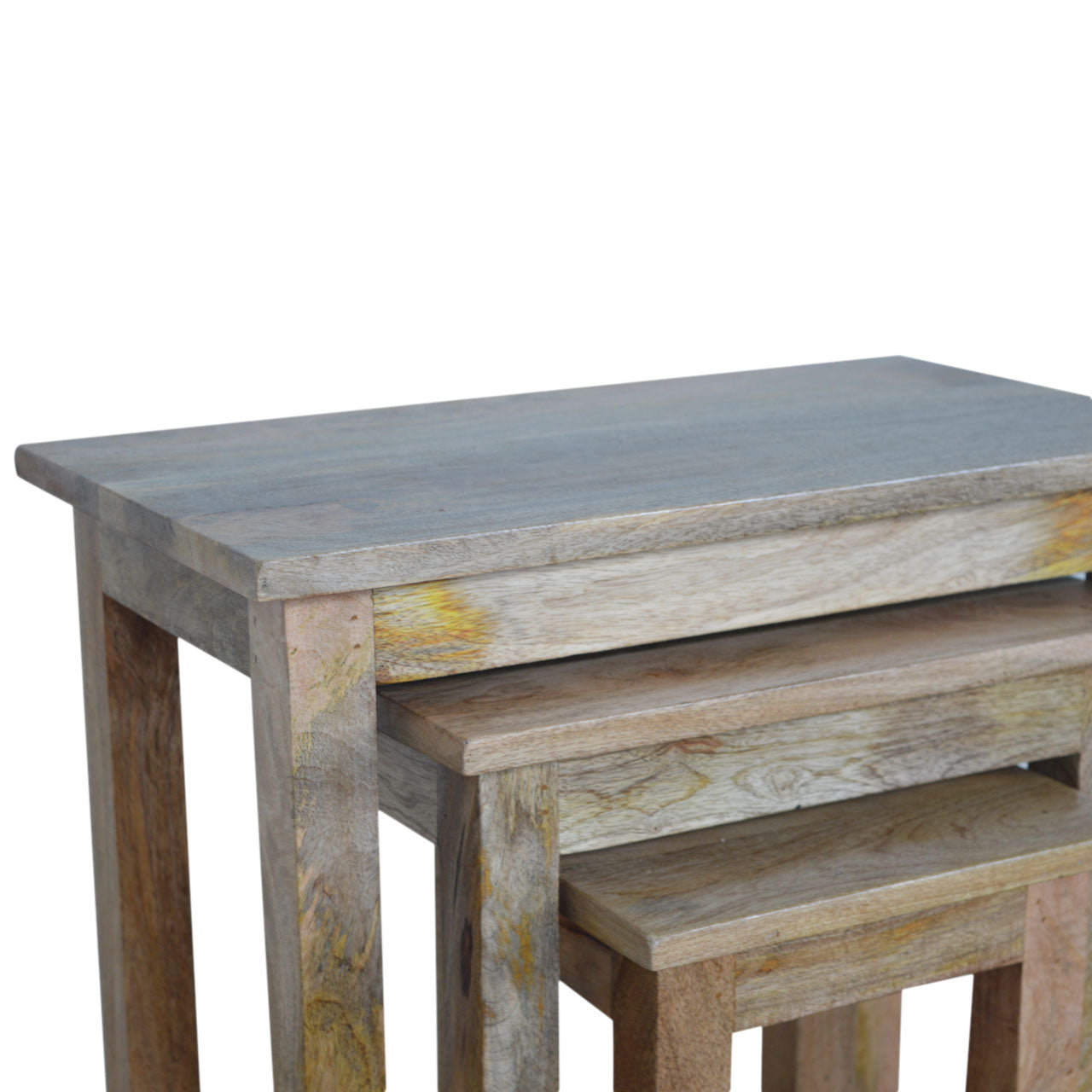 Country Solid Wood Stool Set of 3 Footstool