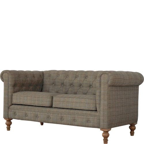 Multi Tweed 2 Seat Chesterfield Chair