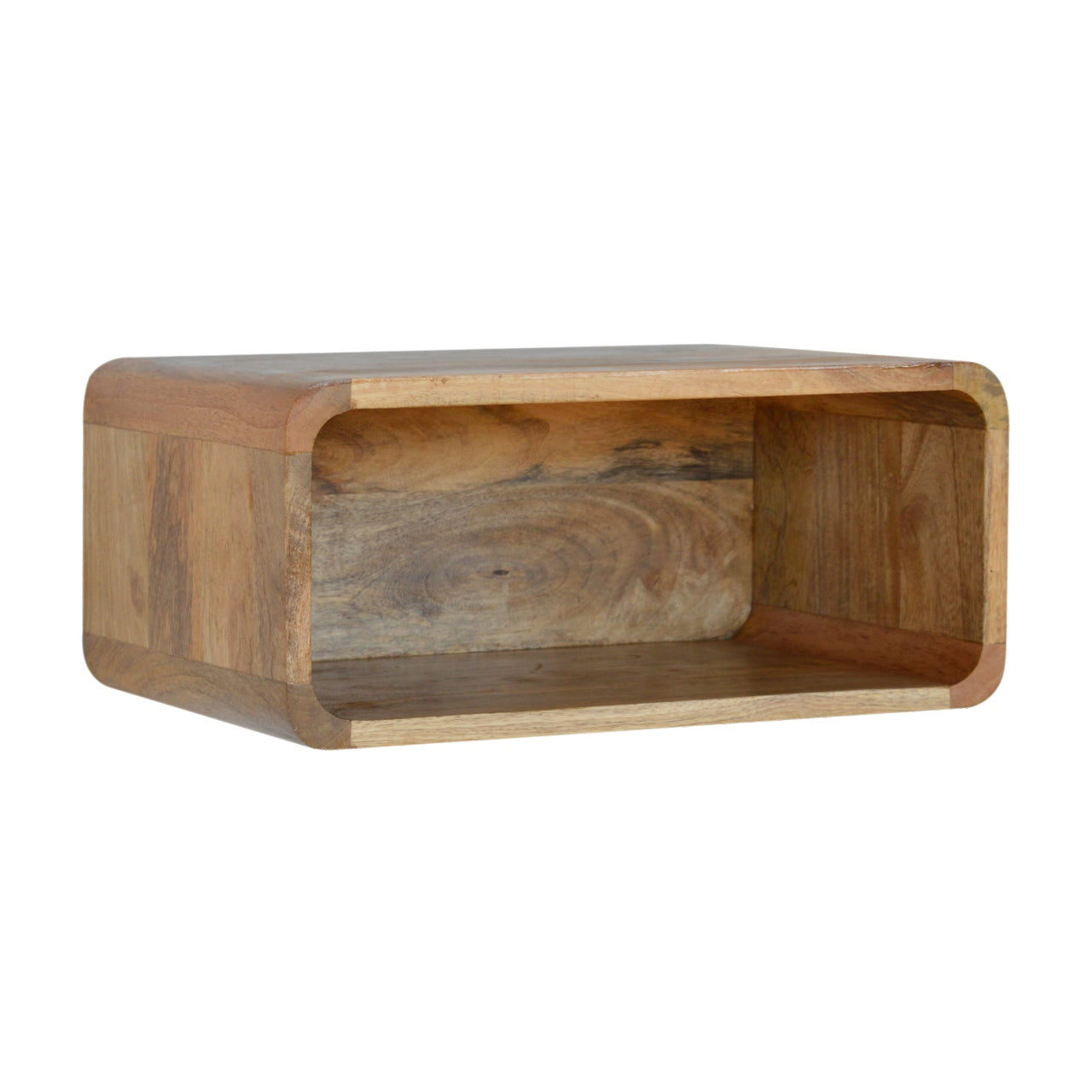 Wall Mounted Open Bedside Table | Oak Solid Mango Wood Wall-Mounted