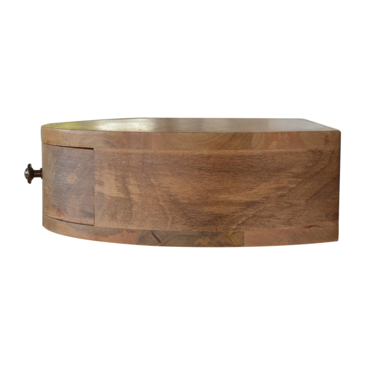 Wall Mounted Rounded Bedside Table | Oak-Ish Solid Mango Wood Wall-Mounted