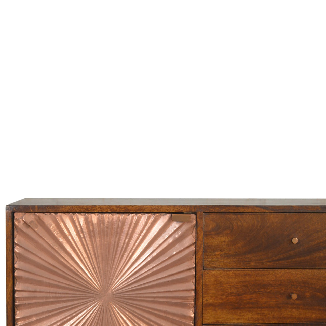 Manila Copper Sideboard Chest of Drawers | Chestnut Solid Mango Wood