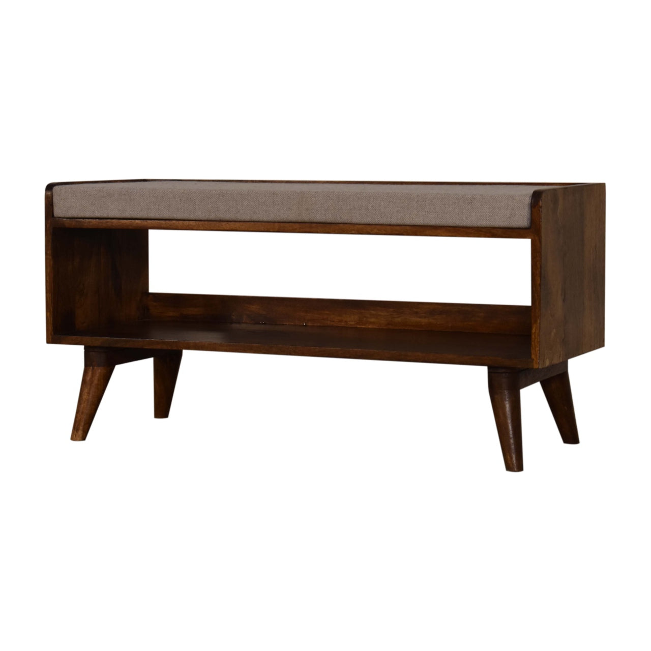 Brown Tweed Seat Pad Bench | Chestnut