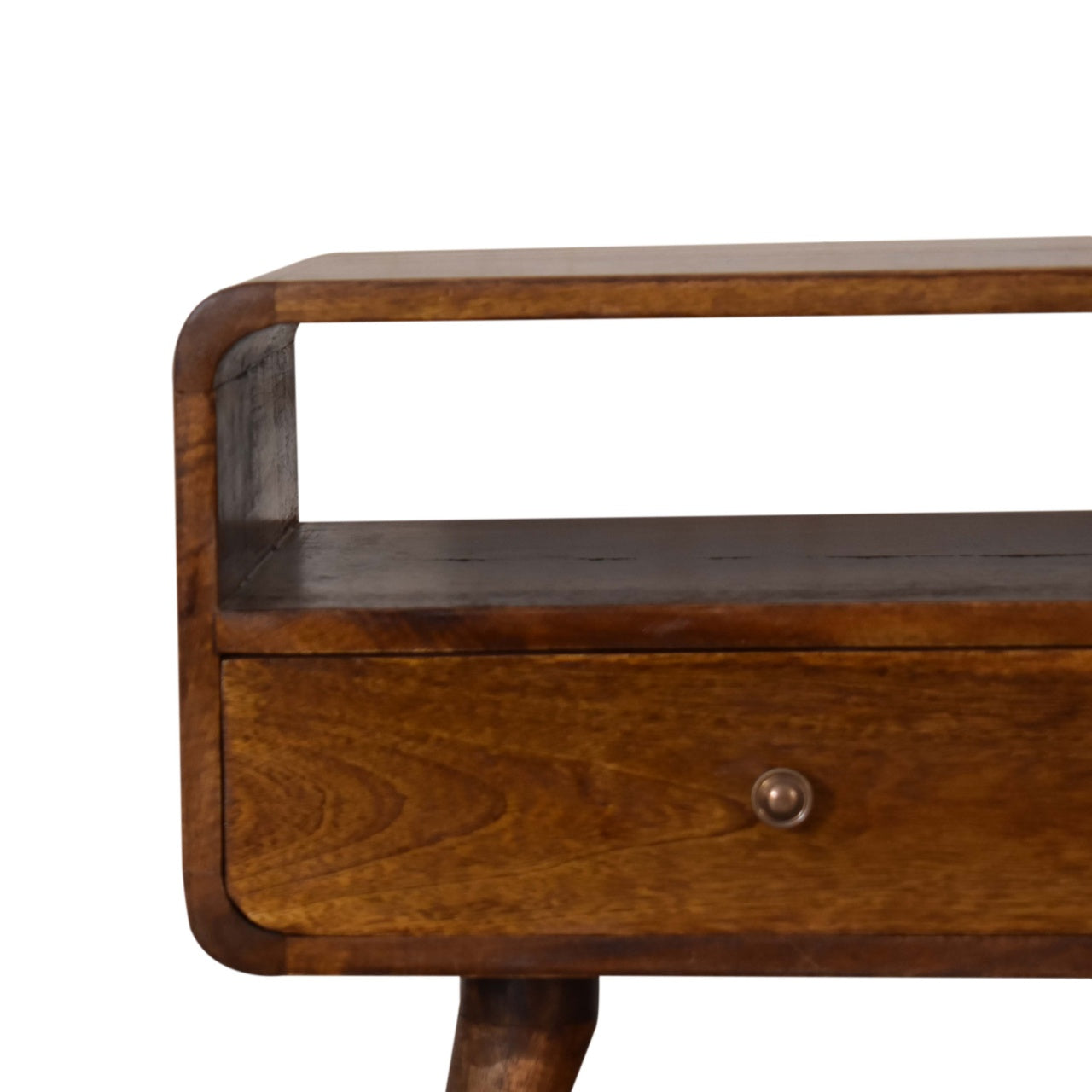 Curve Chestnut Cable TV Unit Chest of Drawers