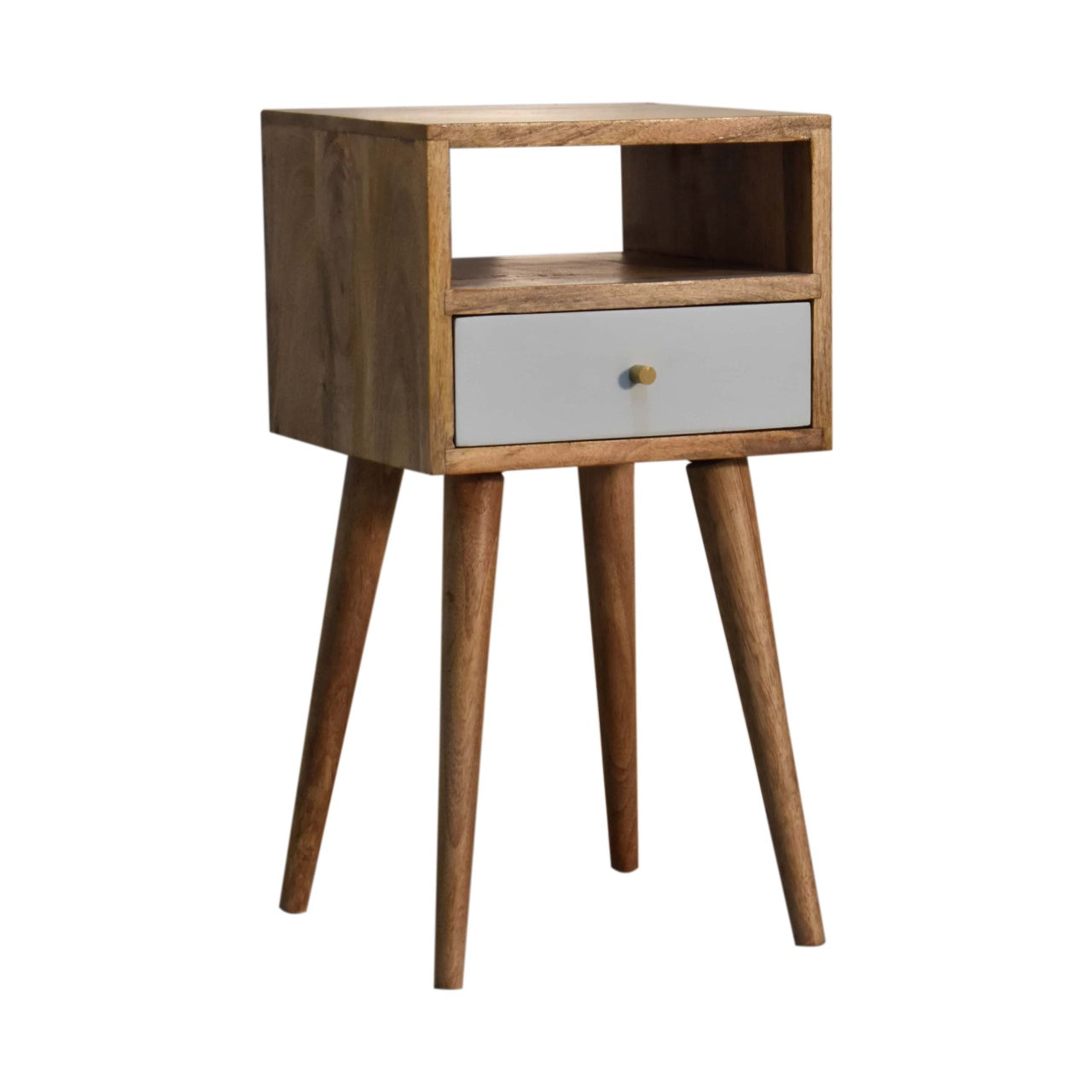 Mini Sky Blue Hand Painted Bedside Table | Oak-Ish Mango Wood