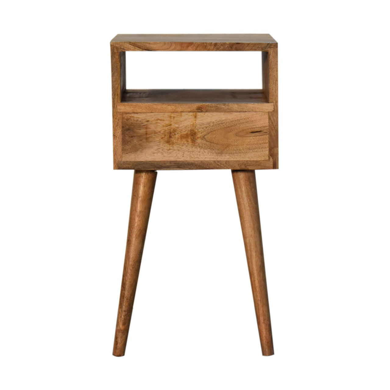 Mini Blush Hand Painted Bedside Table | Oak-Ish Solid Mango Wood