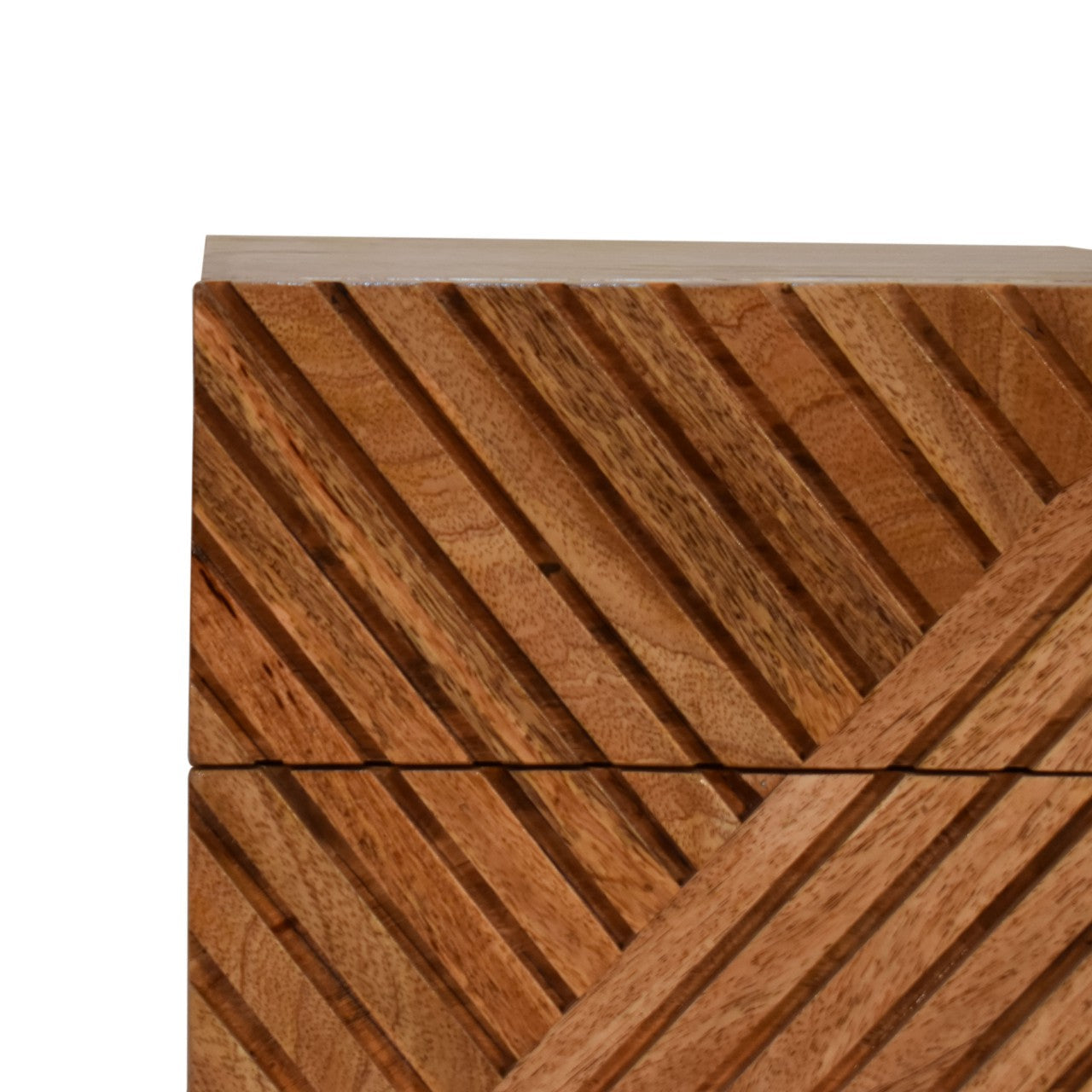 Mini Lillie Bedside Table | Oak Solid Mango Wood Hand-Carved