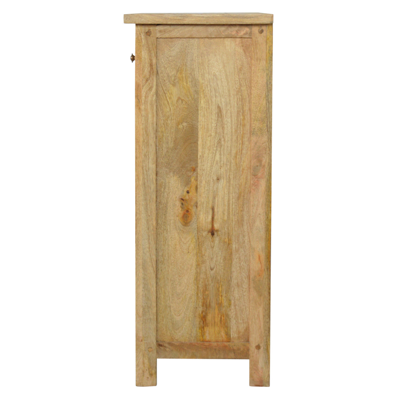 Country Style Low Bookcase Chest of Drawers | Oak Solid Mango Wood