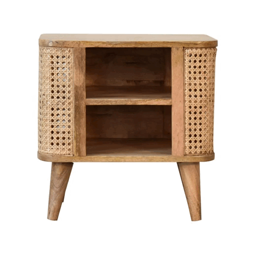 Larissa Open Bedside Table | Oak-Ish Rattan