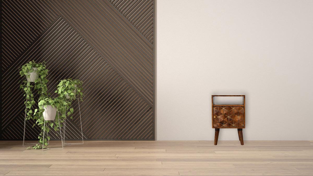 Samara Bedside Table | Chestnut Solid Mango Wood
