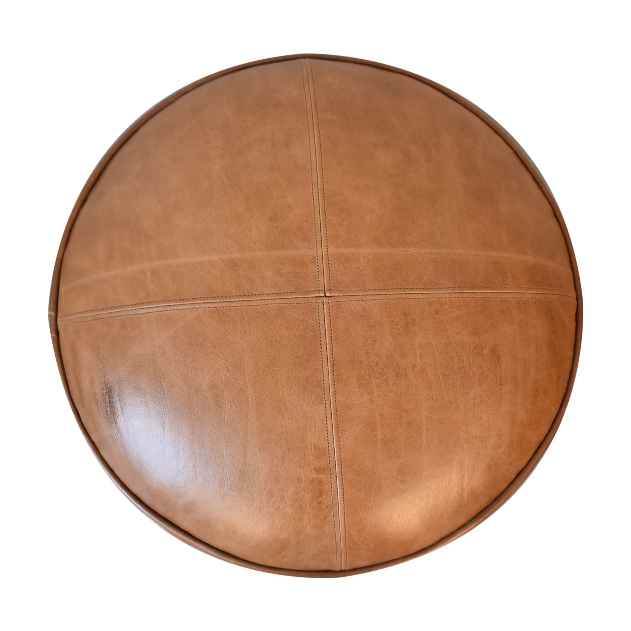 Durrie & Leather Mixed Footstool | Buffalo Leather