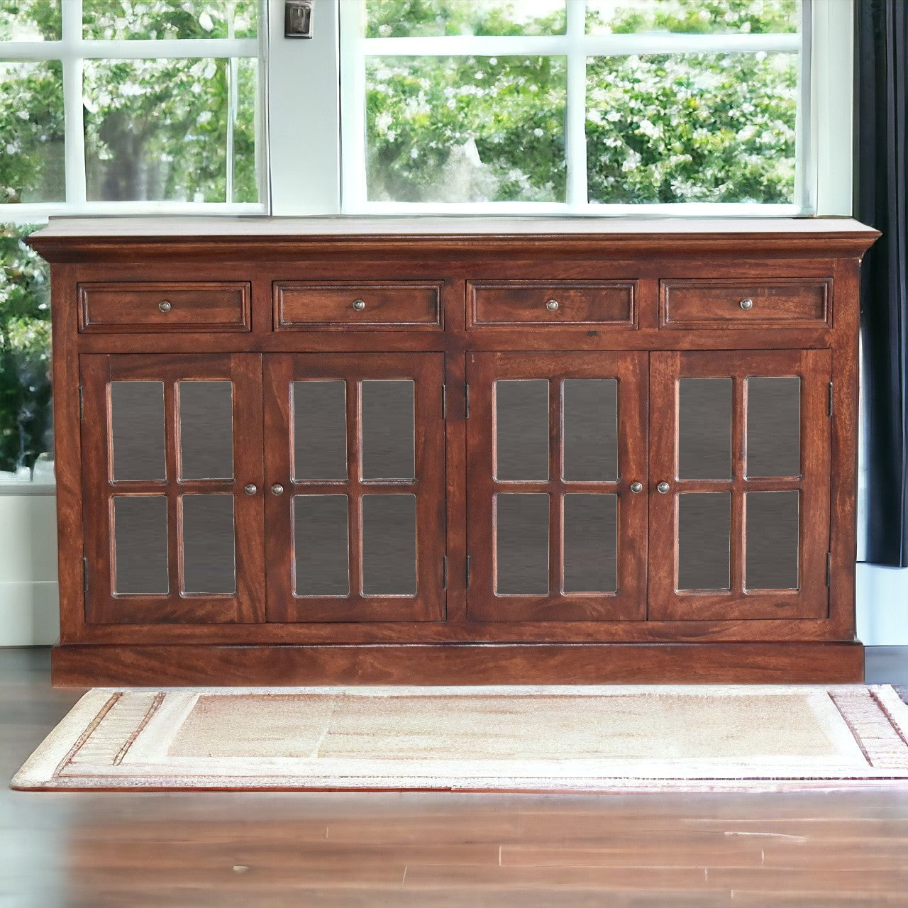 Large Cherry Glazed Sideboard Chest of Drawers