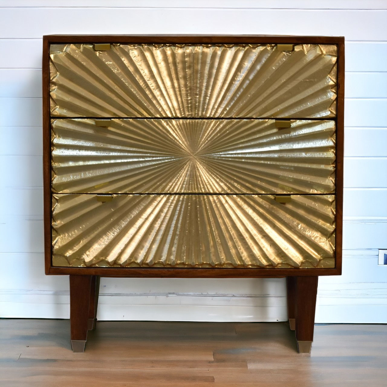 Manila Gold Tapered Chest of Drawers | Chestnut Mango Wood