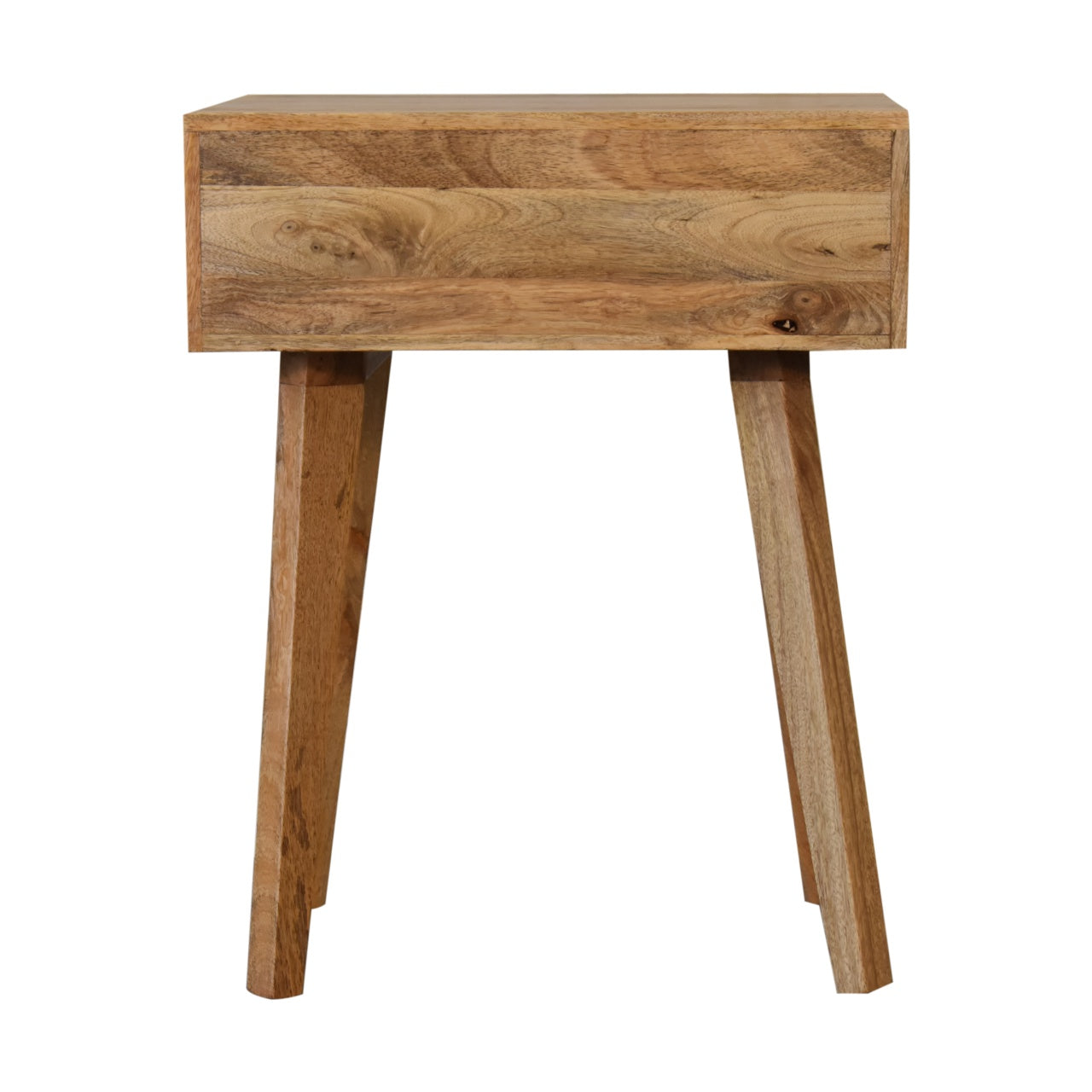 Bone Inlay Tapered Bedside Table | Oak-Ish Solid Mango Wood
