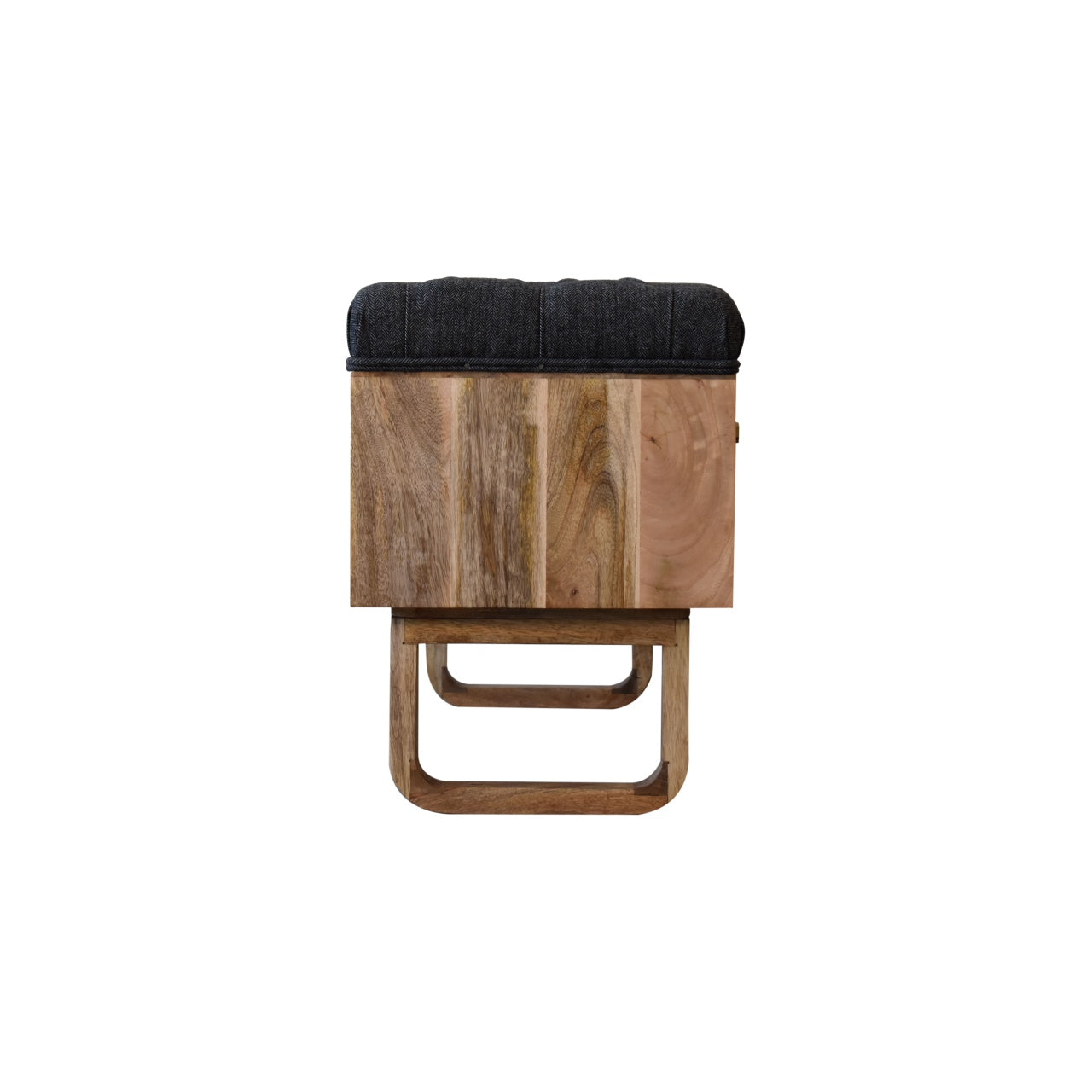 'U' Black Tweed Diamond Bench | Oak-Ish