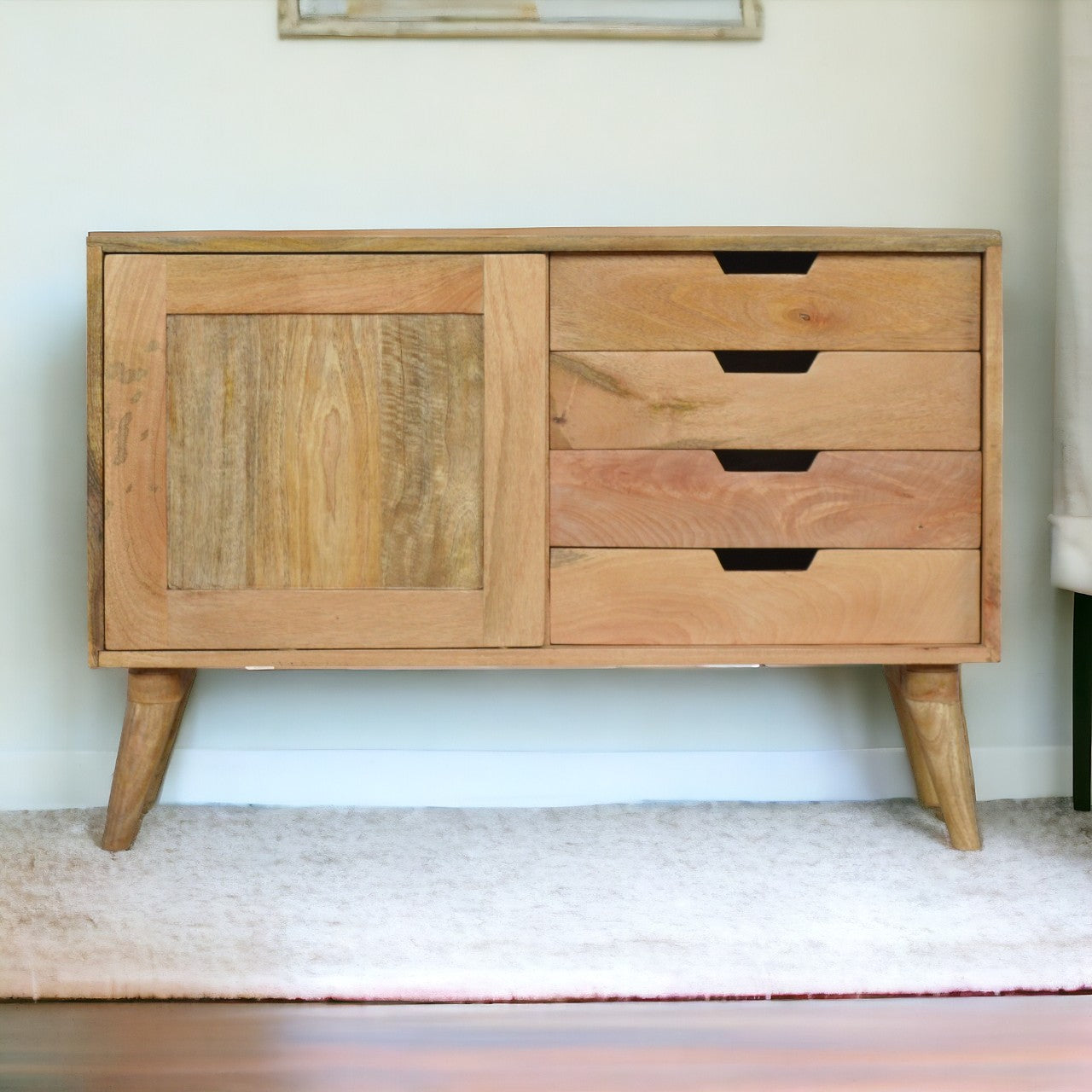 Sliding Sideboard Chest of Drawers | Oak Mango Wood