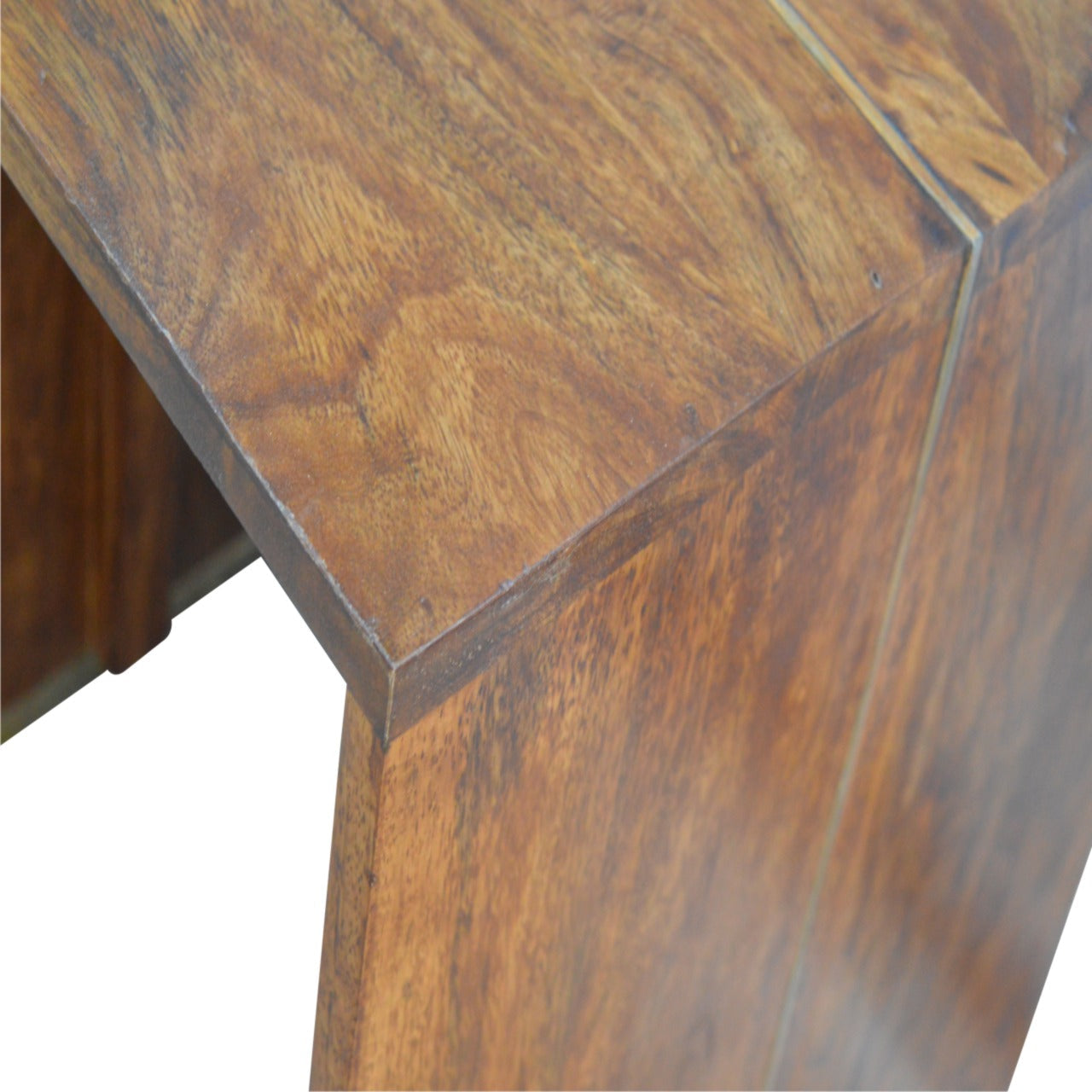 Chestnut End Table with Gold Inlay Chest of Drawers