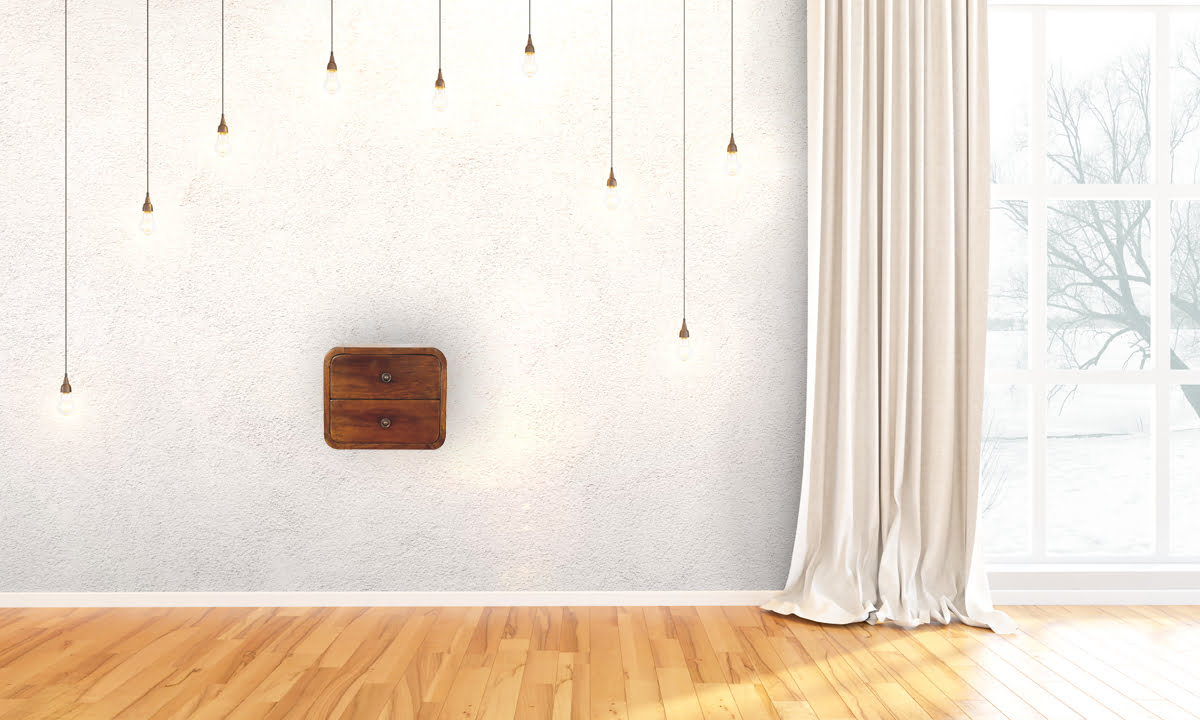 Floating Mini Chestnut Bedside Table | Wall-Mounted
