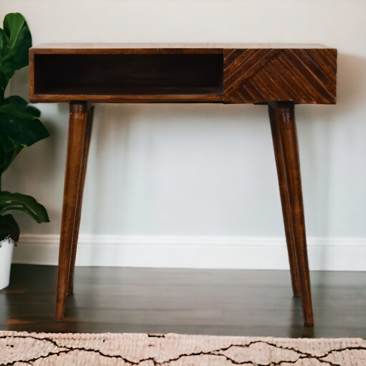 Lille Chestnut Writing Desk | Hand-Carved