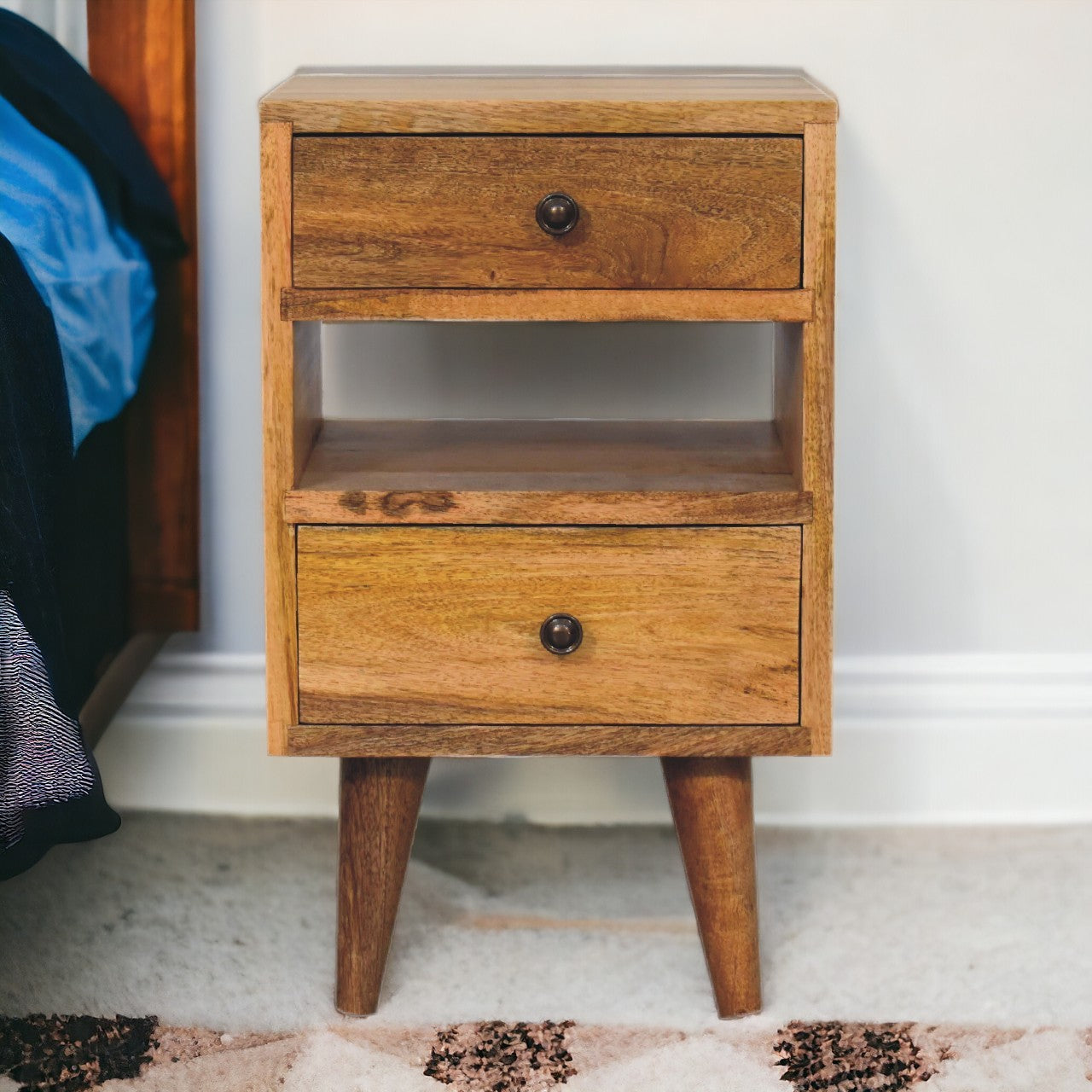 Mini Classic Multi Oak-ish Bedside Table