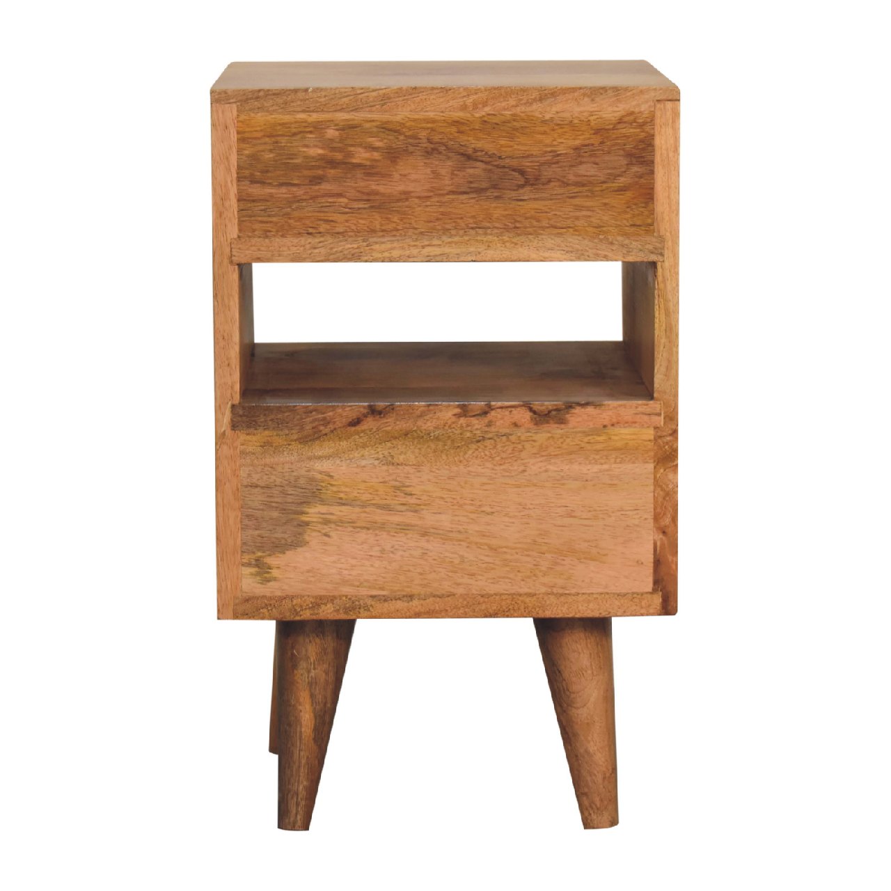 Mini Grey and White Cut-out Bedside Table