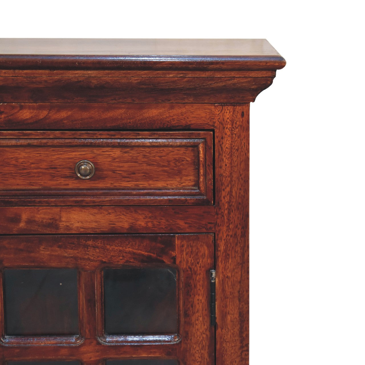 Cherry Bedside with Glazed Door Bedside Table