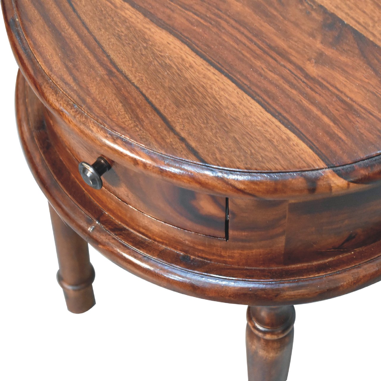 Honey finish Turned Leg Bedside Table