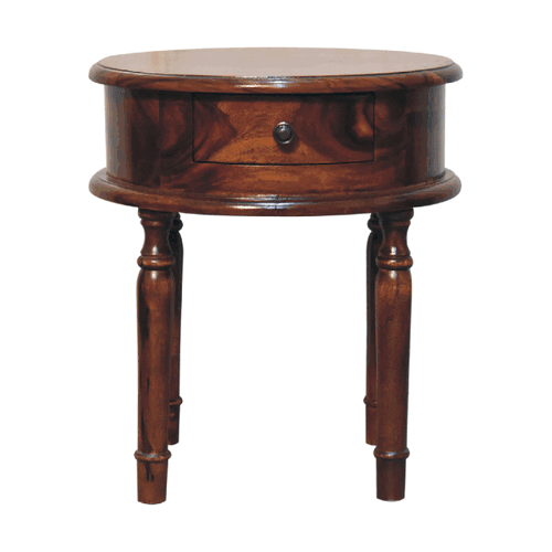 Honey finish Turned Leg Bedside Table
