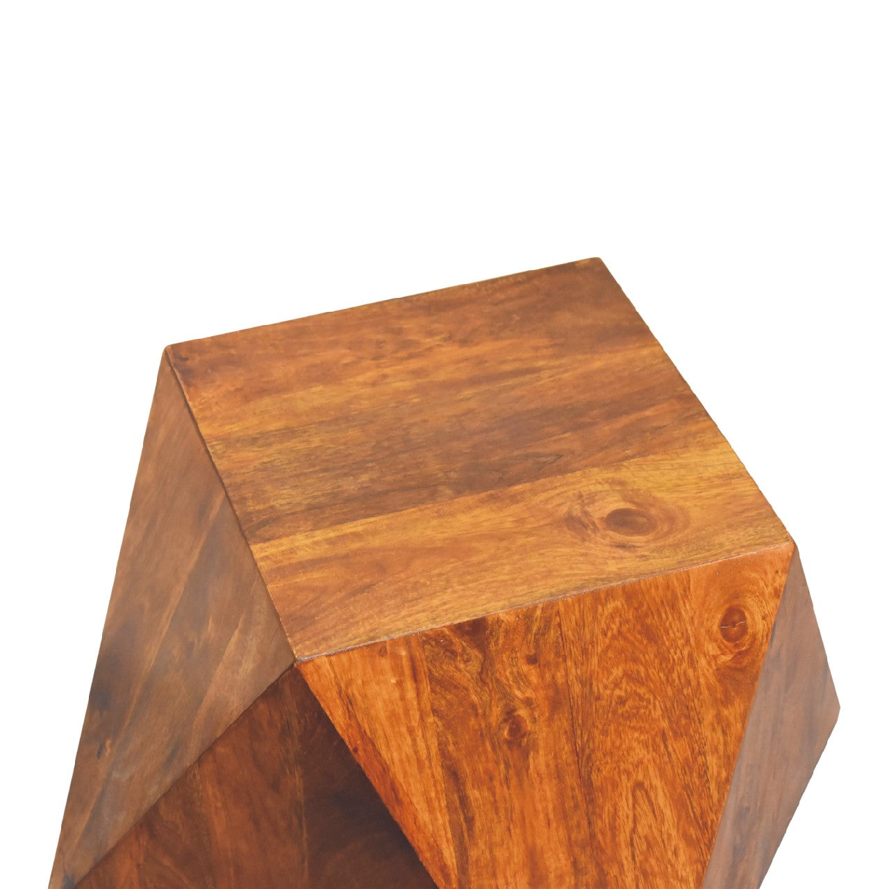 Chestnut Abstract End Table Chest of Drawers
