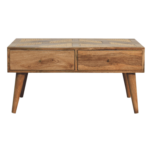 Woven Aztec Coffee Table | Oak Mango Wood