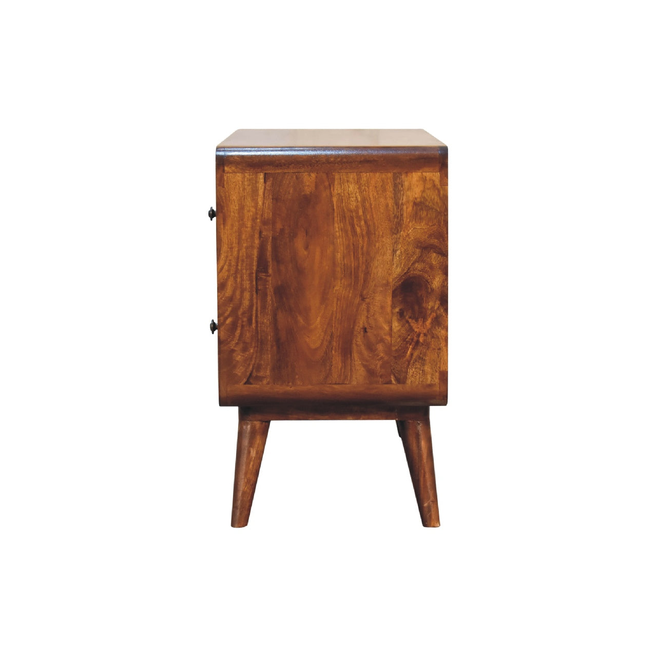 2-Drawer Curved Chestnut Chest of Drawers
