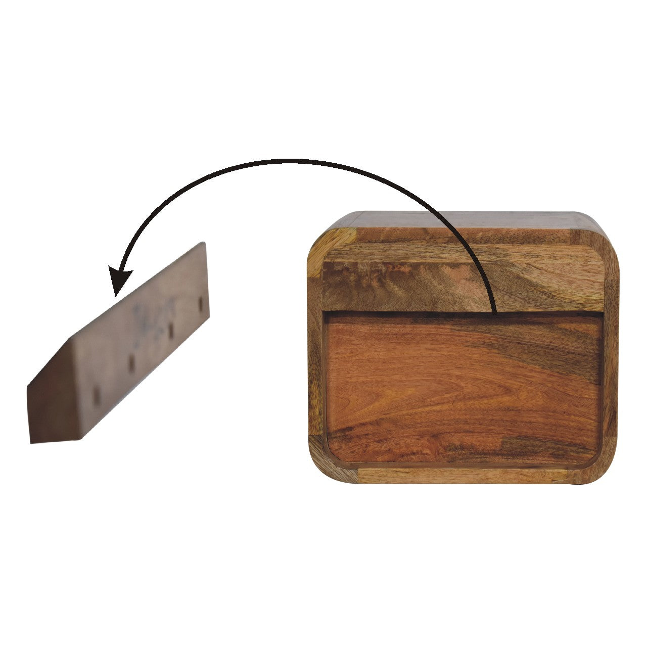 Oak-ish Floating Open Bedside Table | Wall-Mounted