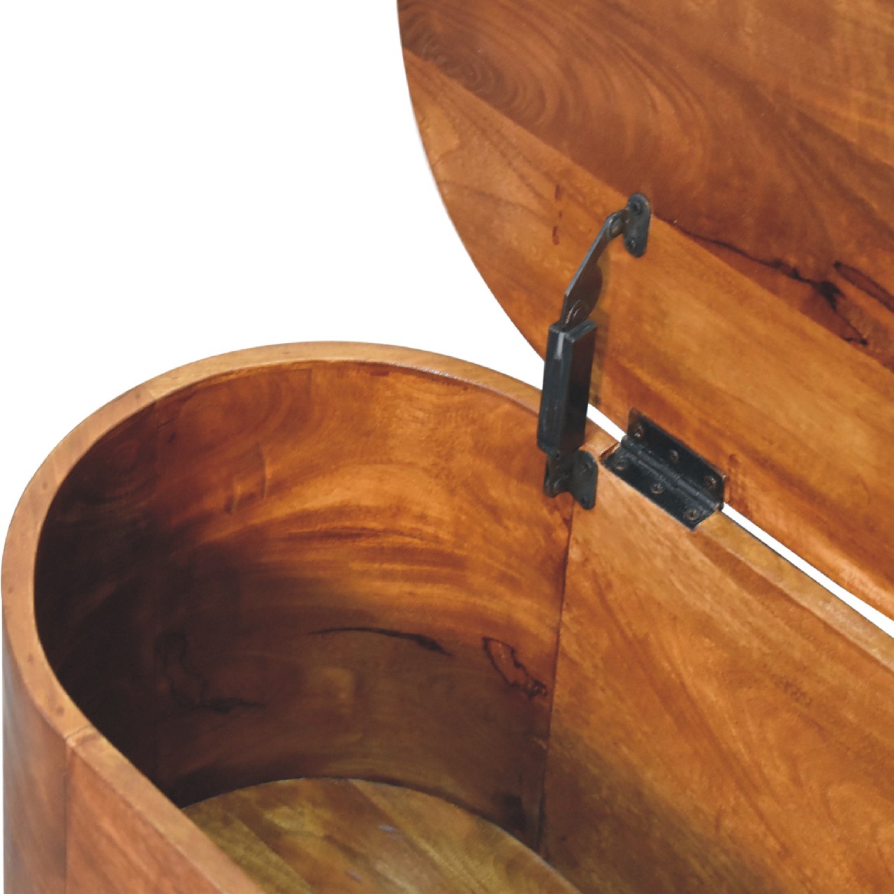Chestnut Rounded Lid up Blanket Box Storage Bench