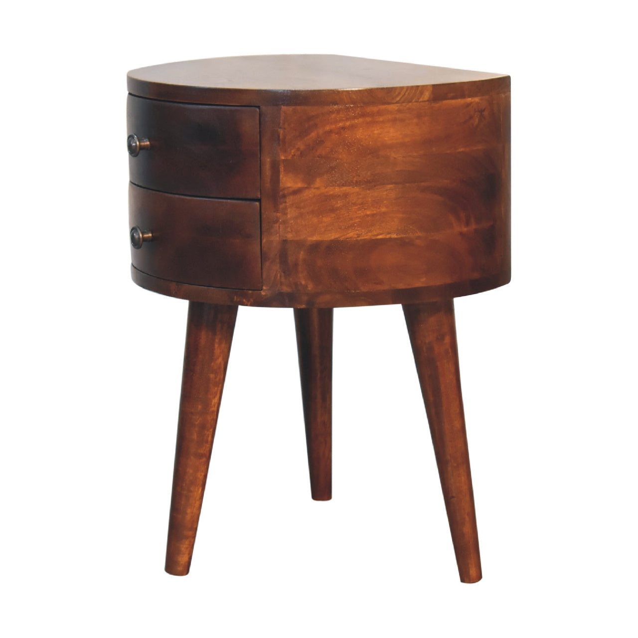 Odyssey Tripod Bedside Table | Chestnut Solid Mango Wood
