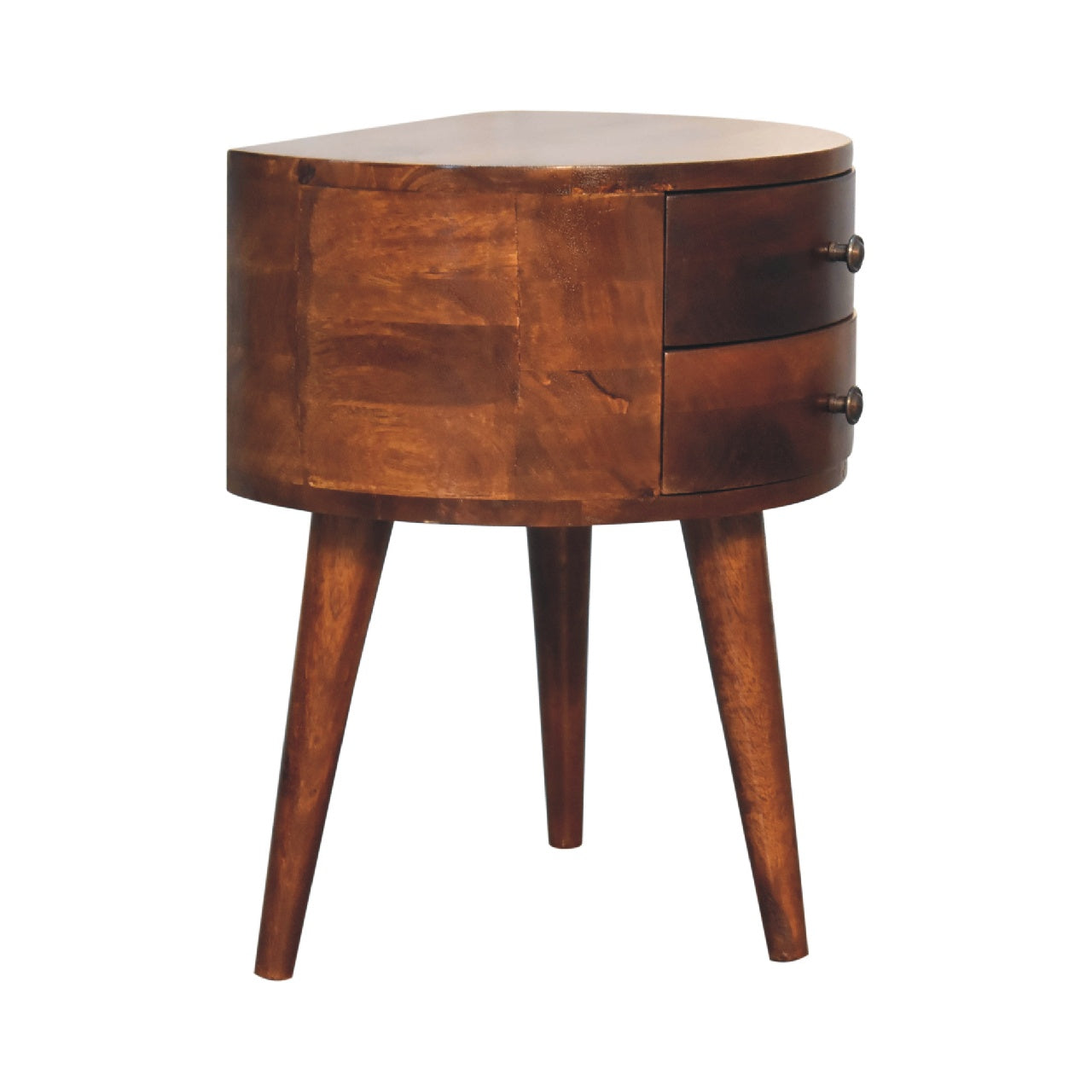 Odyssey Tripod Bedside Table | Chestnut Solid Mango Wood