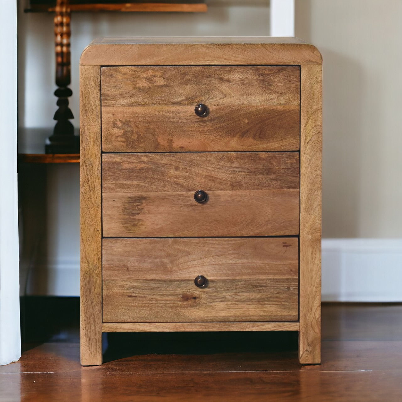 Aspen Oak-ish 3-Drawer Bedside Table