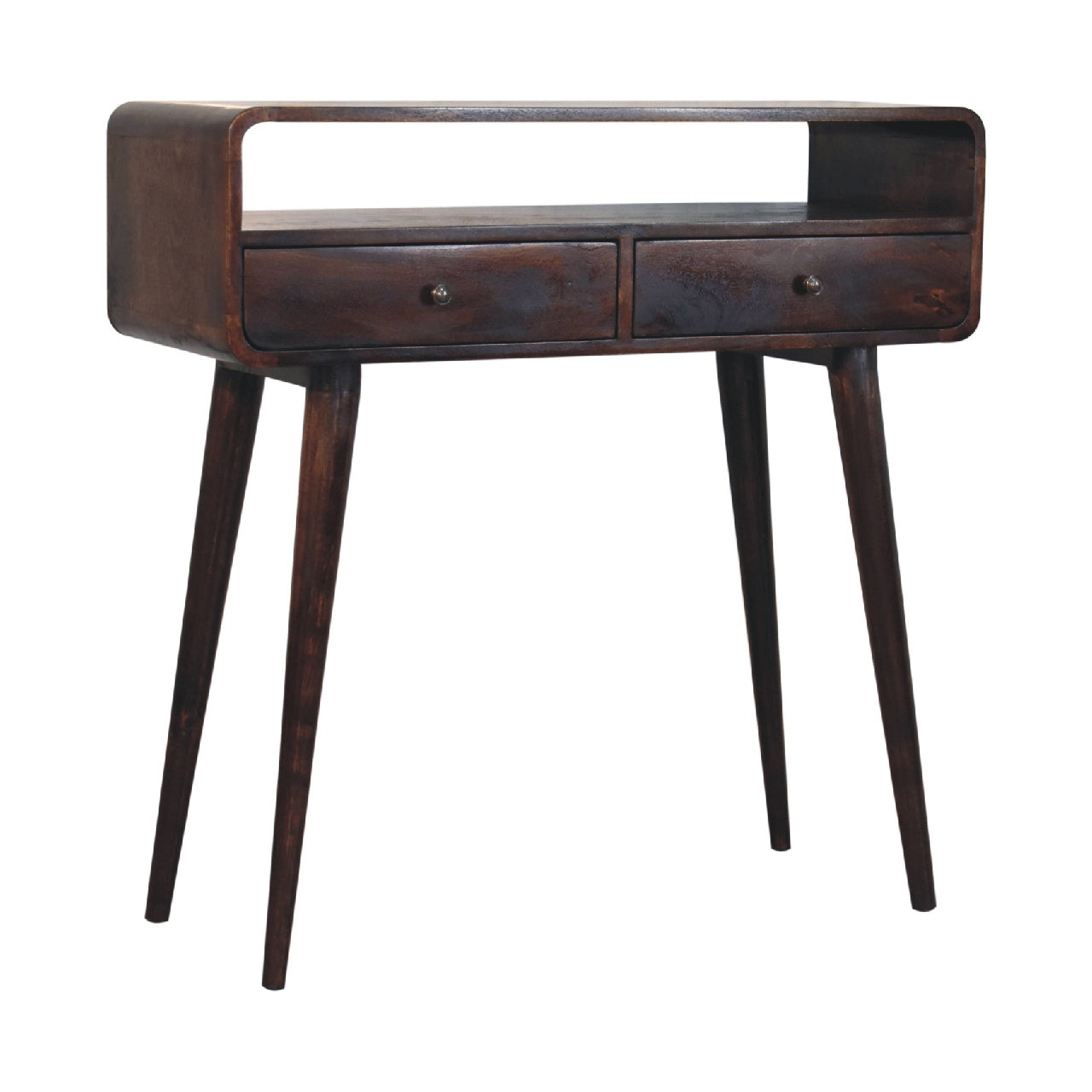 Curved Walnut Console Table